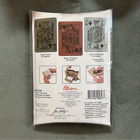 Sizzix Tim Holtz 3 pcs Alteration Texture Trades Poker Face Set - Picture 3 of 12